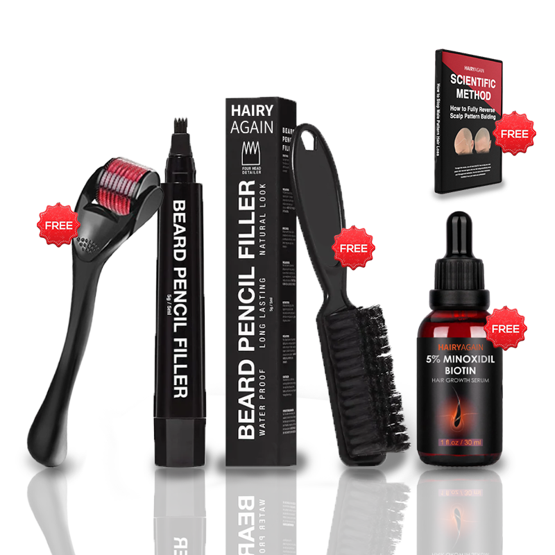 HairyAgain© Beard Pencil Bundle (Includes 4 Free Gifts)